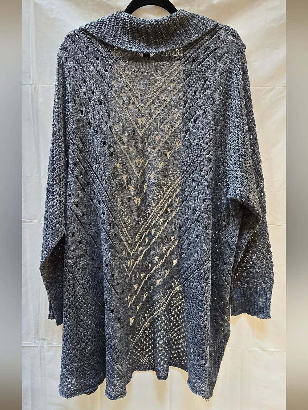 Torrid Gray Open Front Pointelle Knit Cardigan Size 4 Plus Size